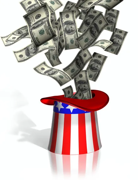 Uncle Sam collecting taxes — Stock Photo, Image