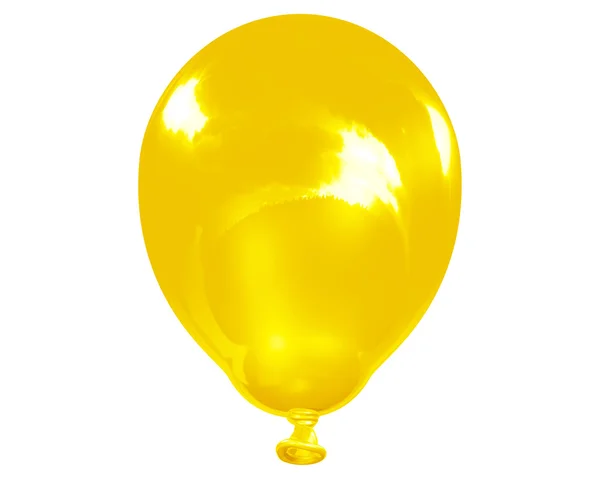 stock image Single reflective yellow balloon