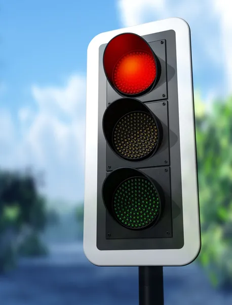Červená semafor — Stock fotografie