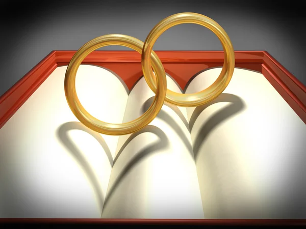 Interlocking wedding rings — Stock Photo, Image