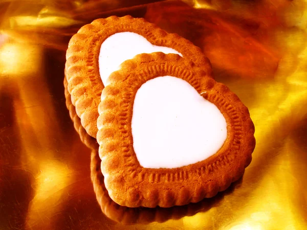 Coração como biscoitos — Fotografia de Stock
