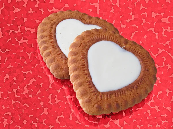 Coração como biscoitos — Fotografia de Stock