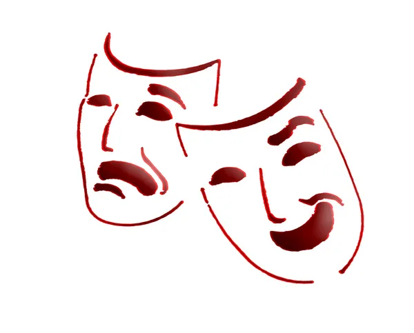 Κόκκινο θέατρο μάσκες — Φωτογραφία Αρχείου