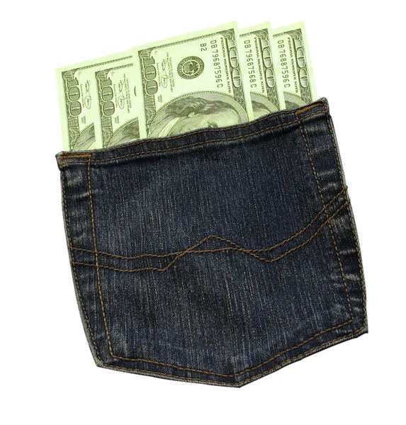 Dinheiro em um bolso — Fotografia de Stock