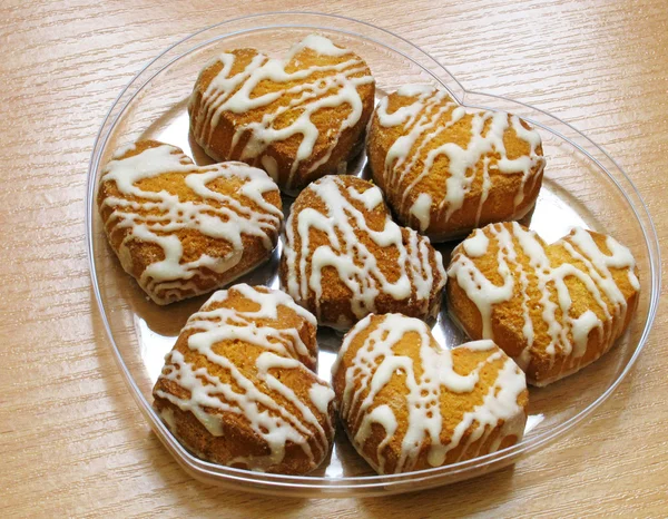 Biscoitos semelhantes aos do coração — Fotografia de Stock