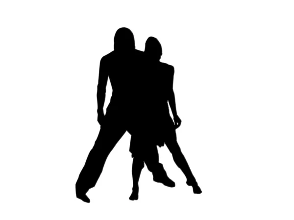 Silhouette of dancers — Stock Photo, Image