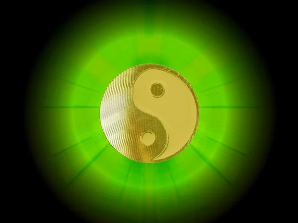 Świecące yin yang — Zdjęcie stockowe