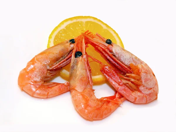 Üç karides ve limon