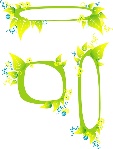 Cadre fleur Vert — Image vectorielle