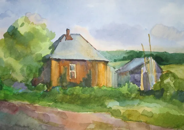Дом в деревне — стоковое фото