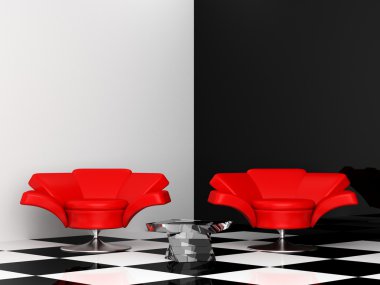 Red armchair clipart