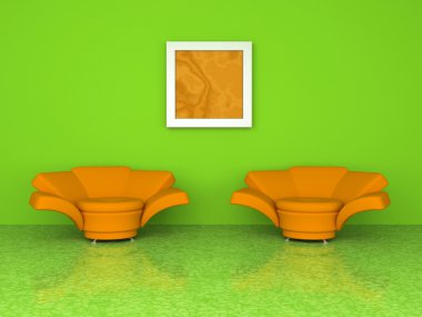 Orange armchair clipart