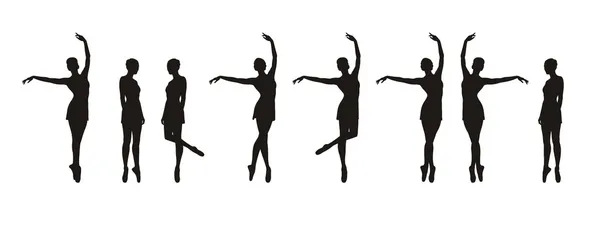 Sylwetki ballerinas 1 — Wektor stockowy