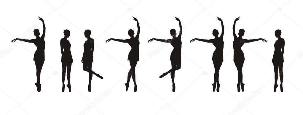 Silhouettes of ballerinas 1