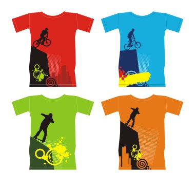 T-shirts with extreme sports 4 clipart