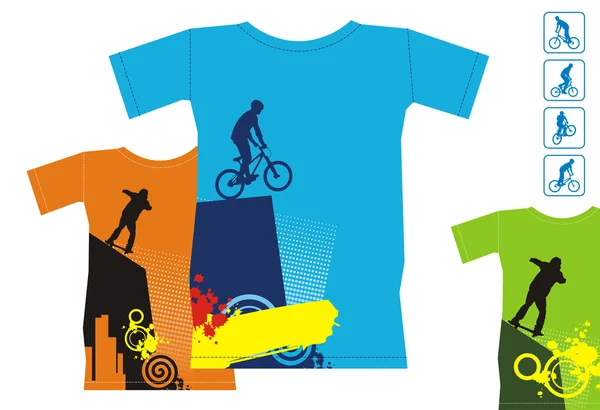 T-shirts με extreme sports 3 — Διανυσματικό Αρχείο