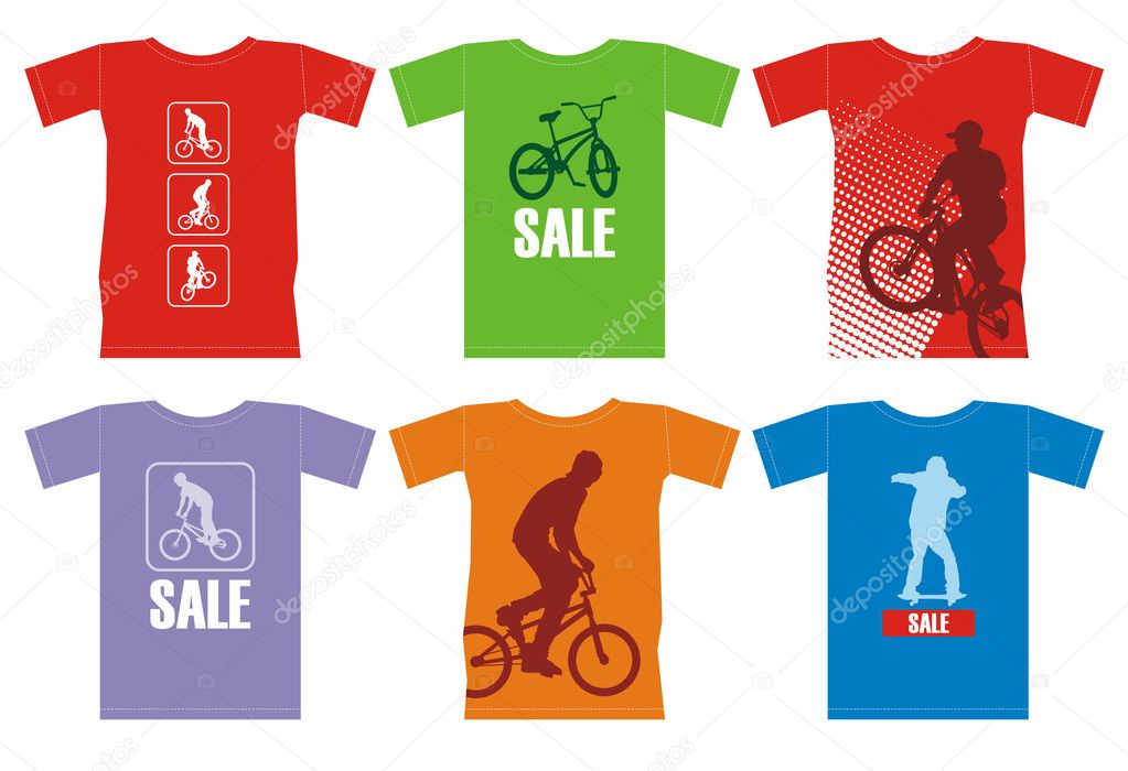 T-shirts with bicyclists 2
