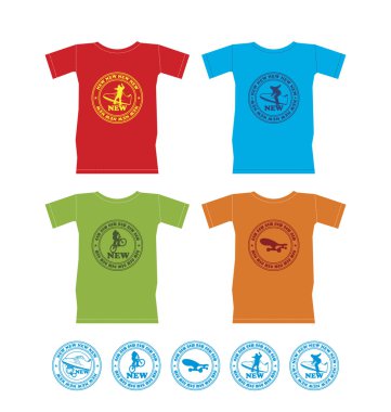 T-shirts for extreme sports 4 clipart