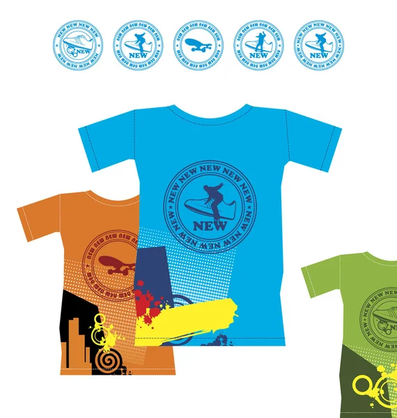 T-shirts voor extreme sporten 2 — Stockvector