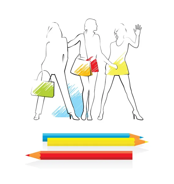 Dessin et crayons — Image vectorielle