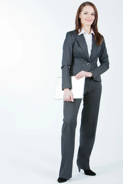 Business woman with computer — Stock Photo, Image