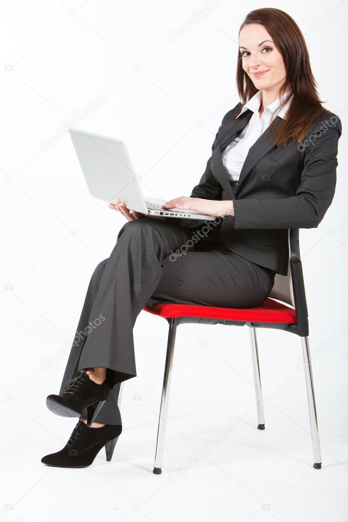 Business woman with computer