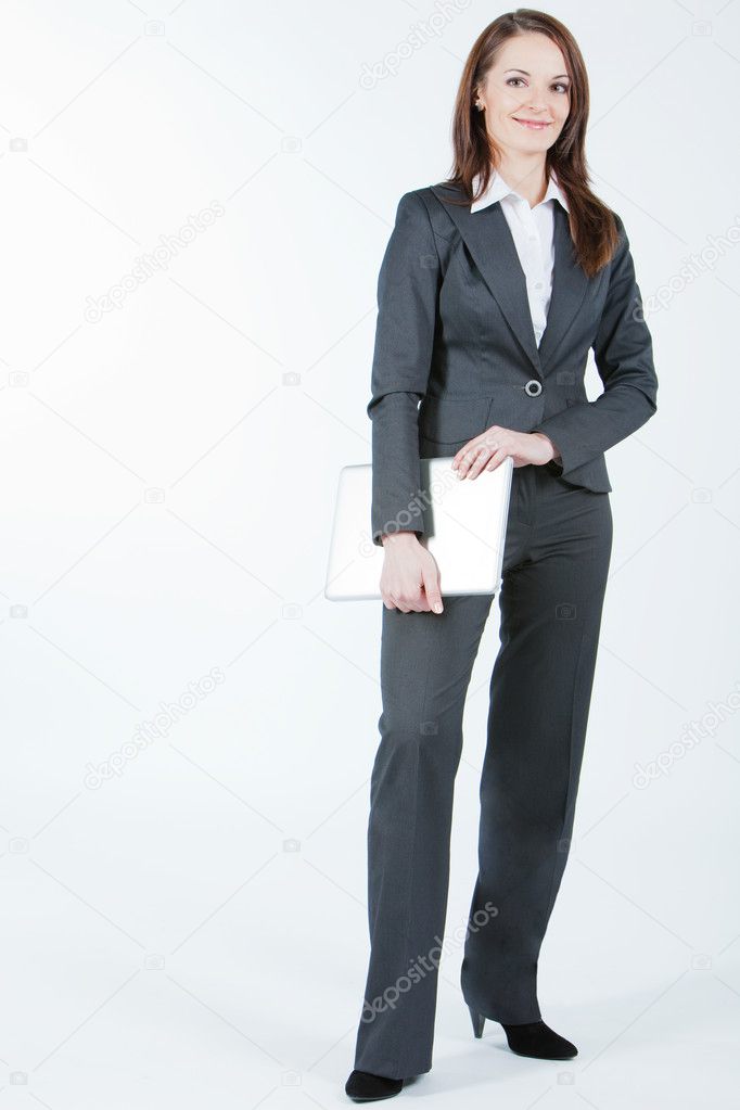 Business woman with computer