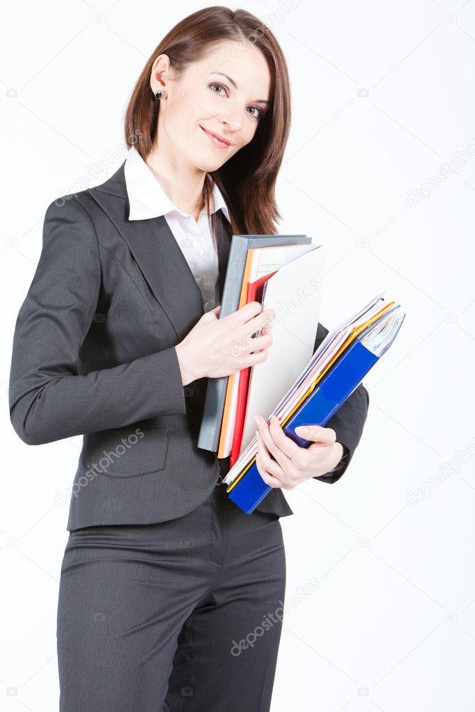 Business woman holding documents