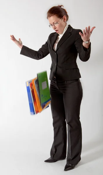 Business woman with papers — Stock Photo, Image