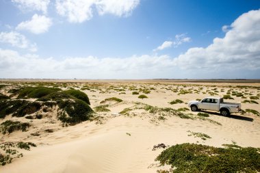 4x4 truck in dunes clipart