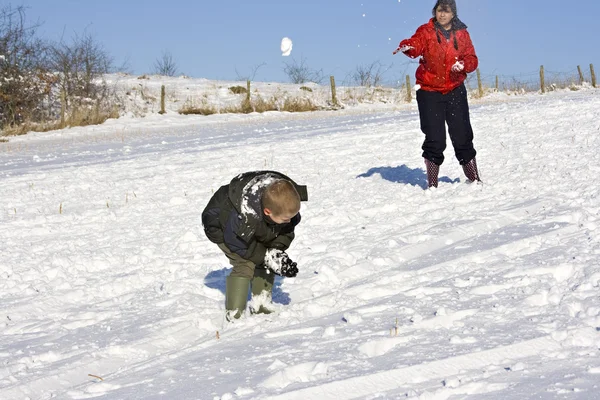 Luta bola de neve — Fotografia de Stock