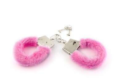 Pink handcuffs clipart