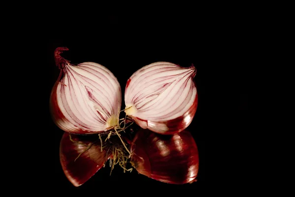 Duas cebolas fatiadas — Fotografia de Stock
