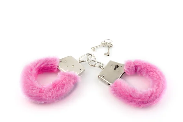 Рожевий наручники — стокове фото