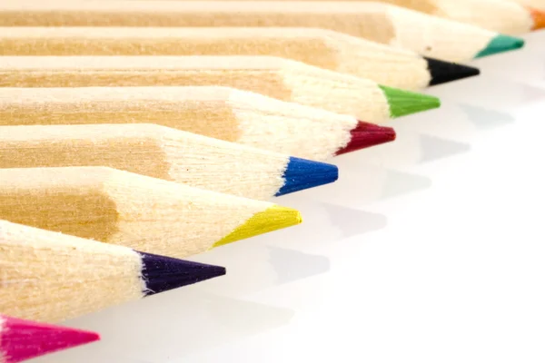 Colorpencils in a row — Stock Photo, Image