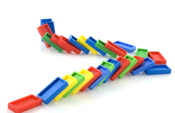 Rali de dominó caído — Fotografia de Stock