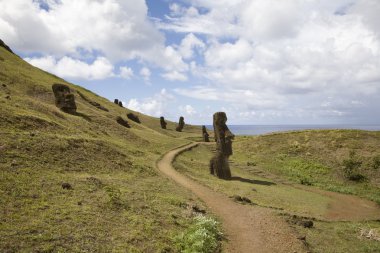 Statues at easter island clipart