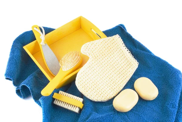 Scrub in blue and yellow — Stock Photo, Image