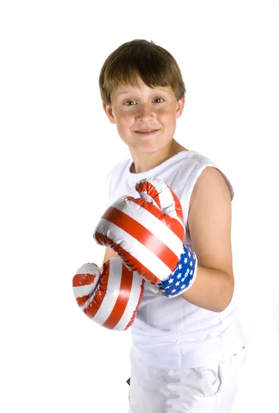 Rapaz do boxe — Fotografia de Stock