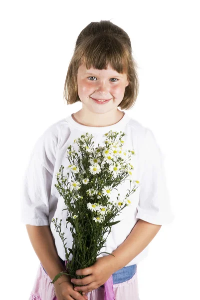 Girl with daisy's — Stock Photo, Image