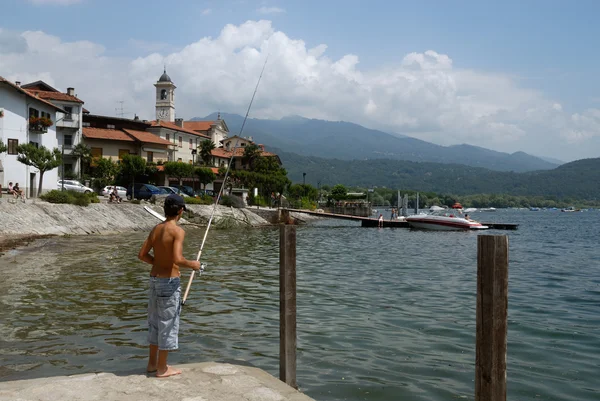 stock image Fishing in the Lago Maggiore