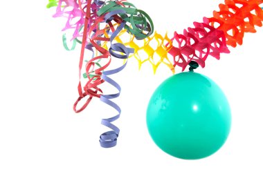 Balloon with party streamers clipart