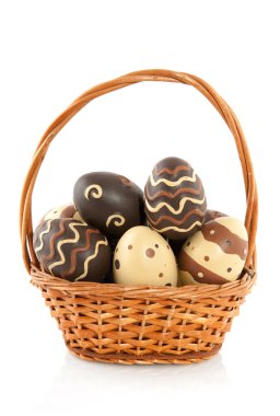 Basket with easter eggs clipart