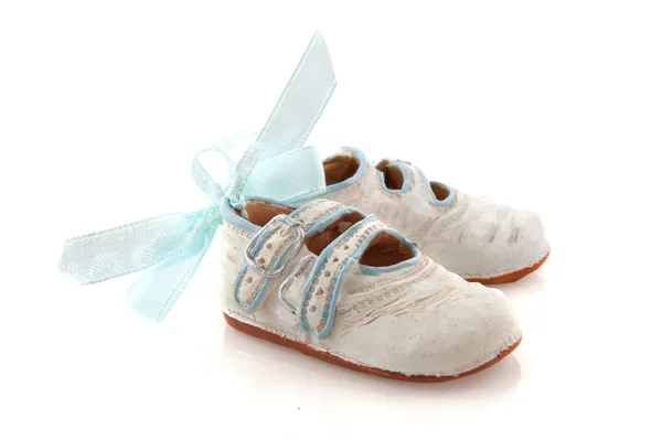 Modré dětské boty — Stock fotografie