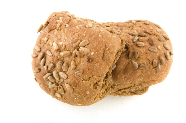 Barna kenyeret zsemlét gabona — Stock Fotó
