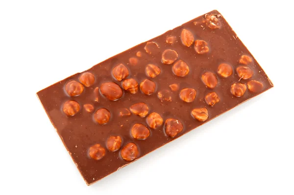 Chocolate bar with hazelnuts — Stock Photo, Image