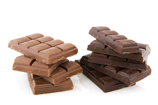 Jasny i ciemny czekolada — Zdjęcie stockowe