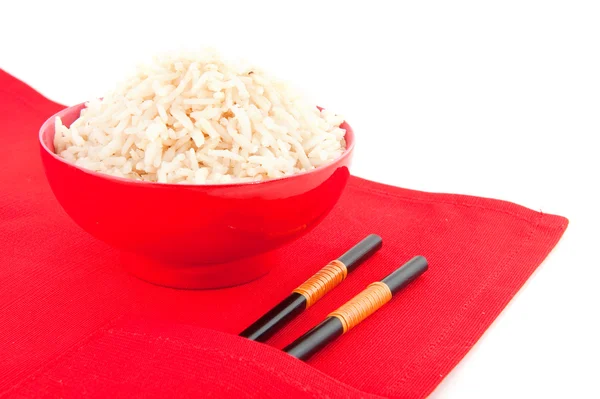 Chop sticks and rice — Stock Photo, Image