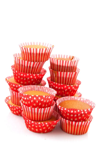 Many red cup cakes — Stock Photo, Image