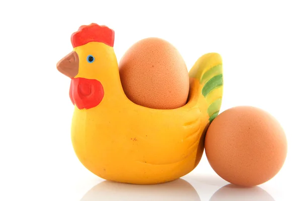 Pasen kip met eieren — Stockfoto